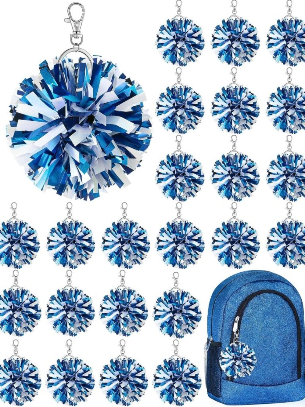 Cheerful Pom Pom Keychain - Fun Accessory for Bags, Backpacks & Keys